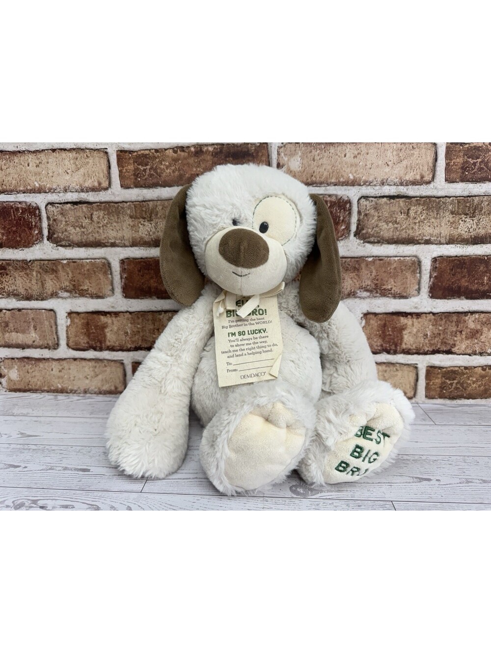 Demdaco Welcome Best Big Bro Stuffed Pup Dog Plush Toy